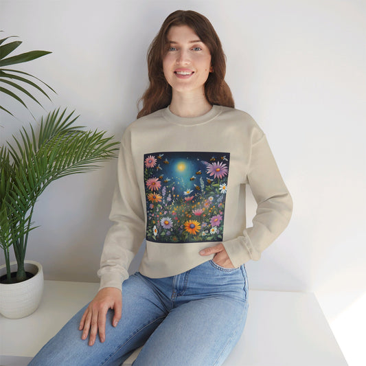 FLOWERS AND BEES | Unisex Heavy Blend™ Crewneck Sweatshirt