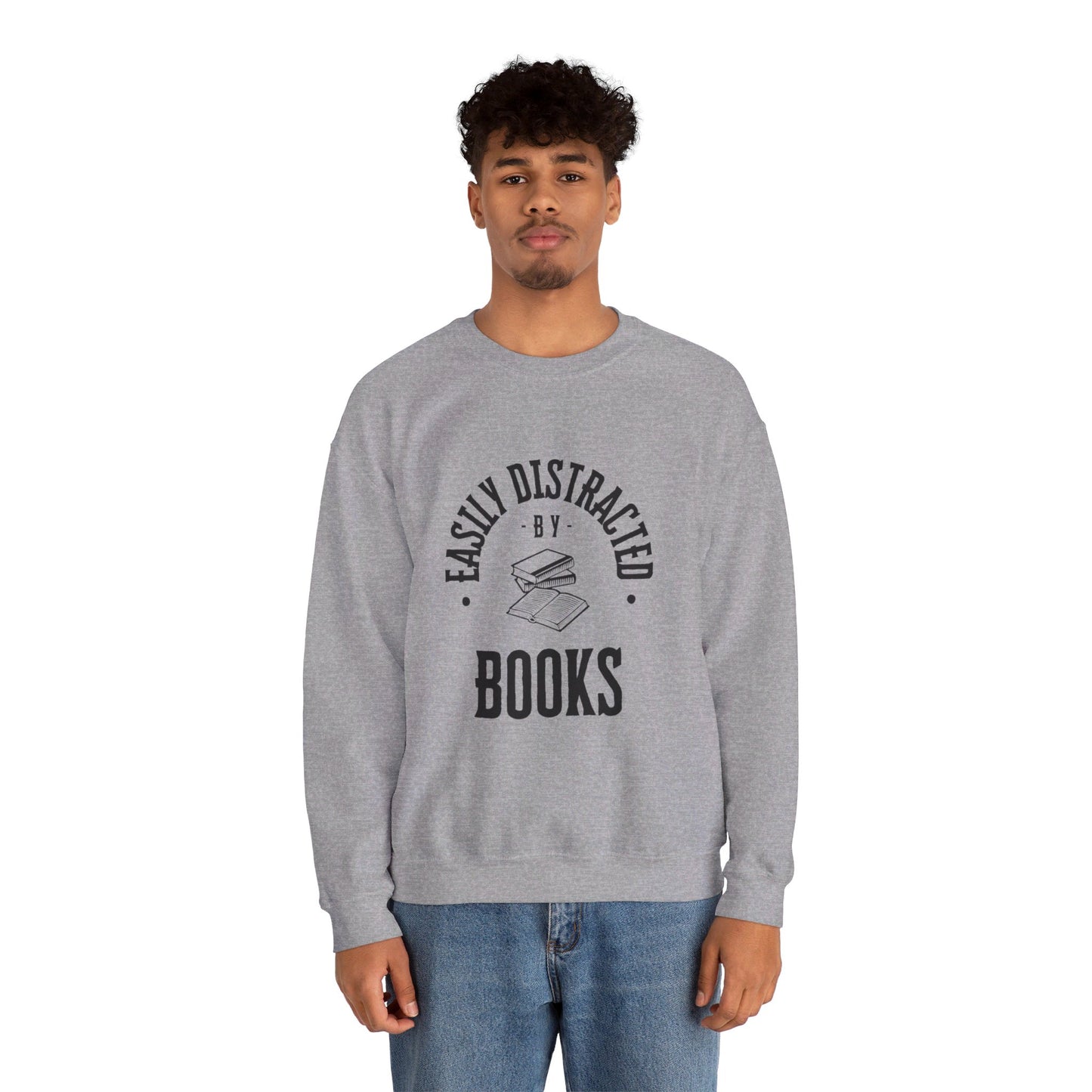 Easily distracted by books | Unisex Heavy Blend™ Crewneck Sweatshirt