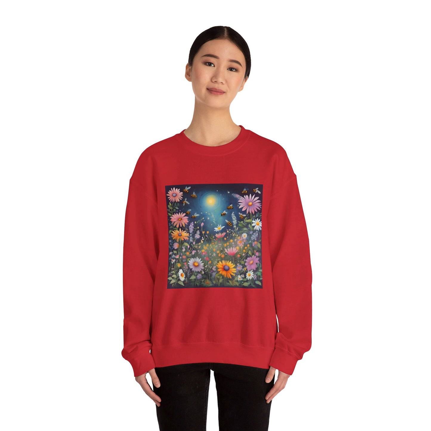 FLOWERS AND BEES | Unisex Heavy Blend™ Crewneck Sweatshirt