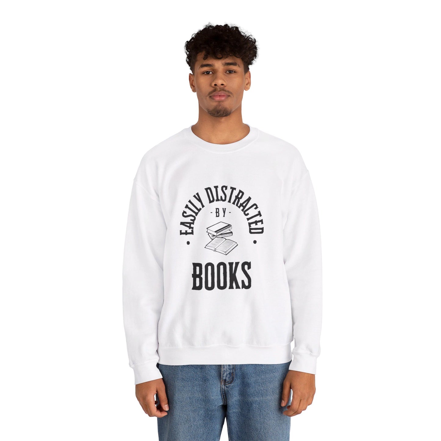 Easily distracted by books | Unisex Heavy Blend™ Crewneck Sweatshirt