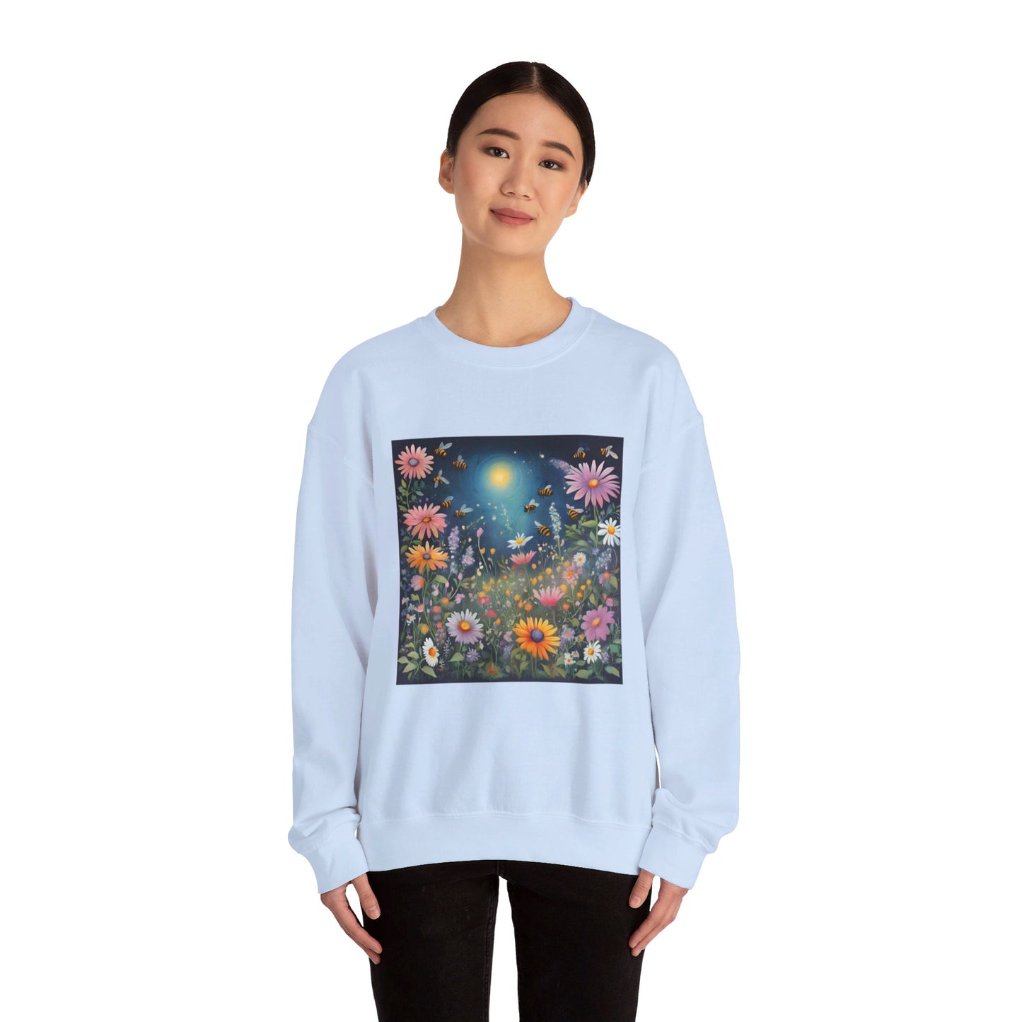 FLOWERS AND BEES | Unisex Heavy Blend™ Crewneck Sweatshirt