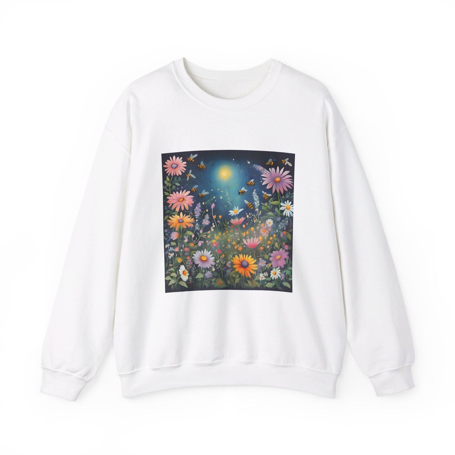 FLOWERS AND BEES | Unisex Heavy Blend™ Crewneck Sweatshirt