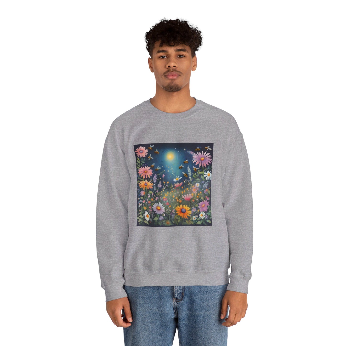 FLOWERS AND BEES | Unisex Heavy Blend™ Crewneck Sweatshirt