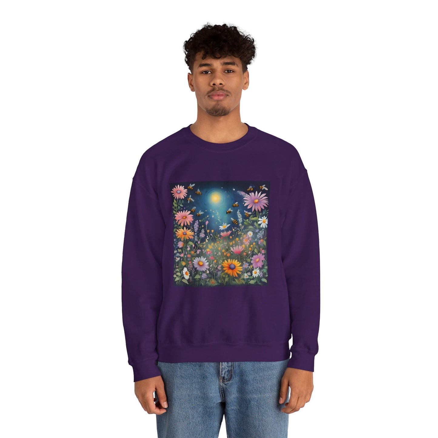 FLOWERS AND BEES | Unisex Heavy Blend™ Crewneck Sweatshirt