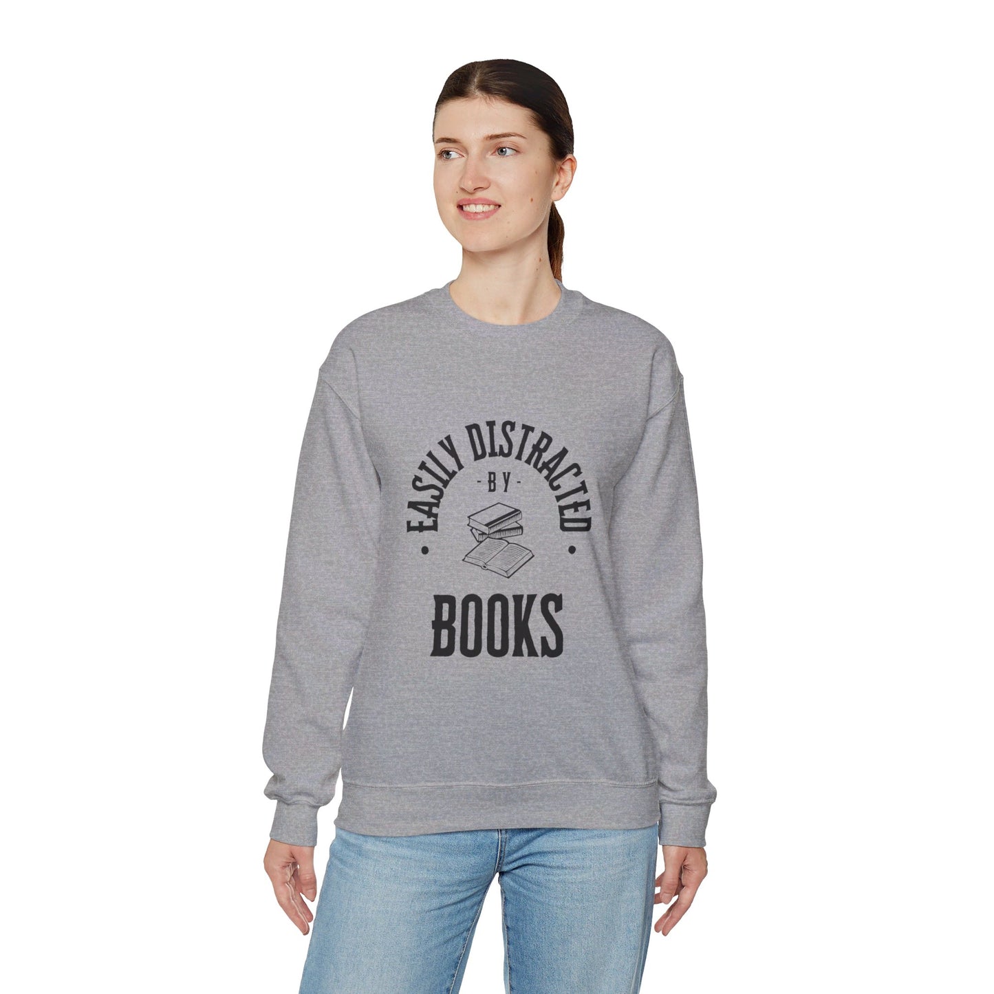 Easily distracted by books | Unisex Heavy Blend™ Crewneck Sweatshirt