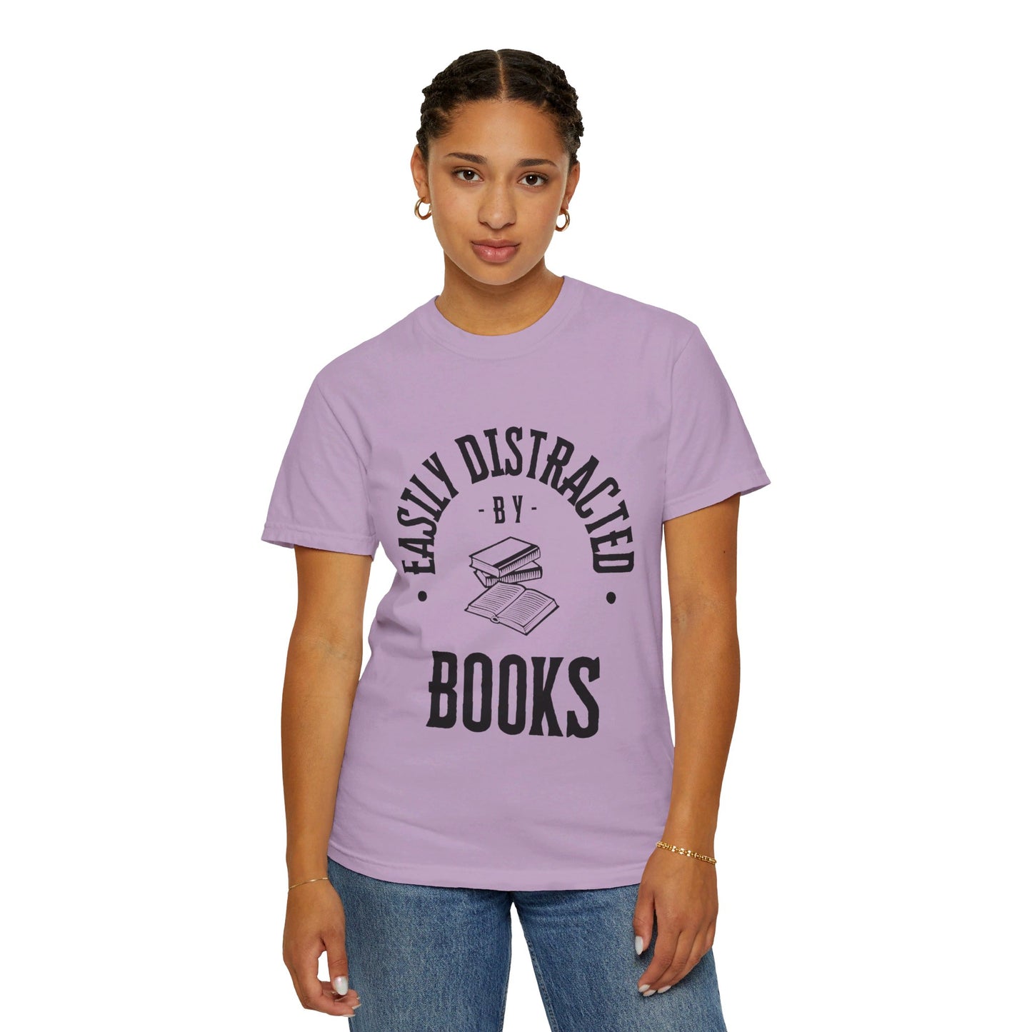 Easily distracted by books | Unisex Garment-Dyed T-shirt