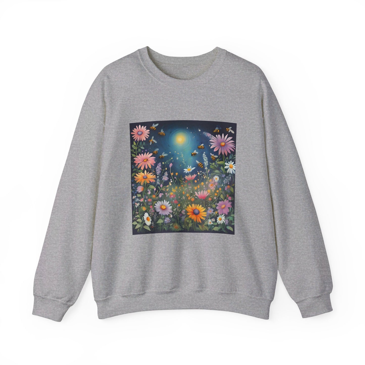 FLOWERS AND BEES | Unisex Heavy Blend™ Crewneck Sweatshirt