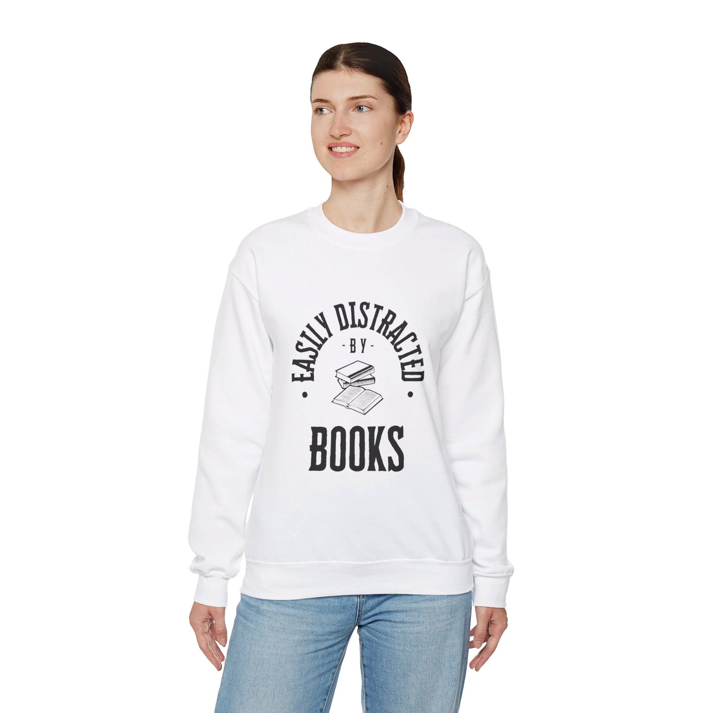 Easily distracted by books | Unisex Heavy Blend™ Crewneck Sweatshirt