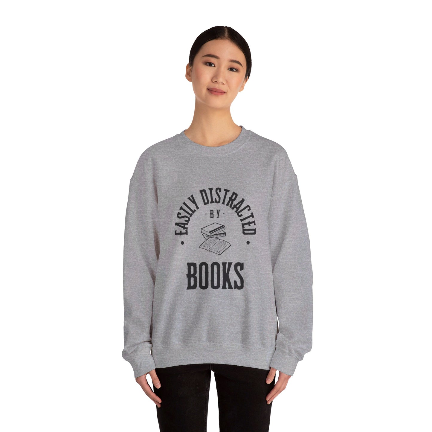 Easily distracted by books | Unisex Heavy Blend™ Crewneck Sweatshirt