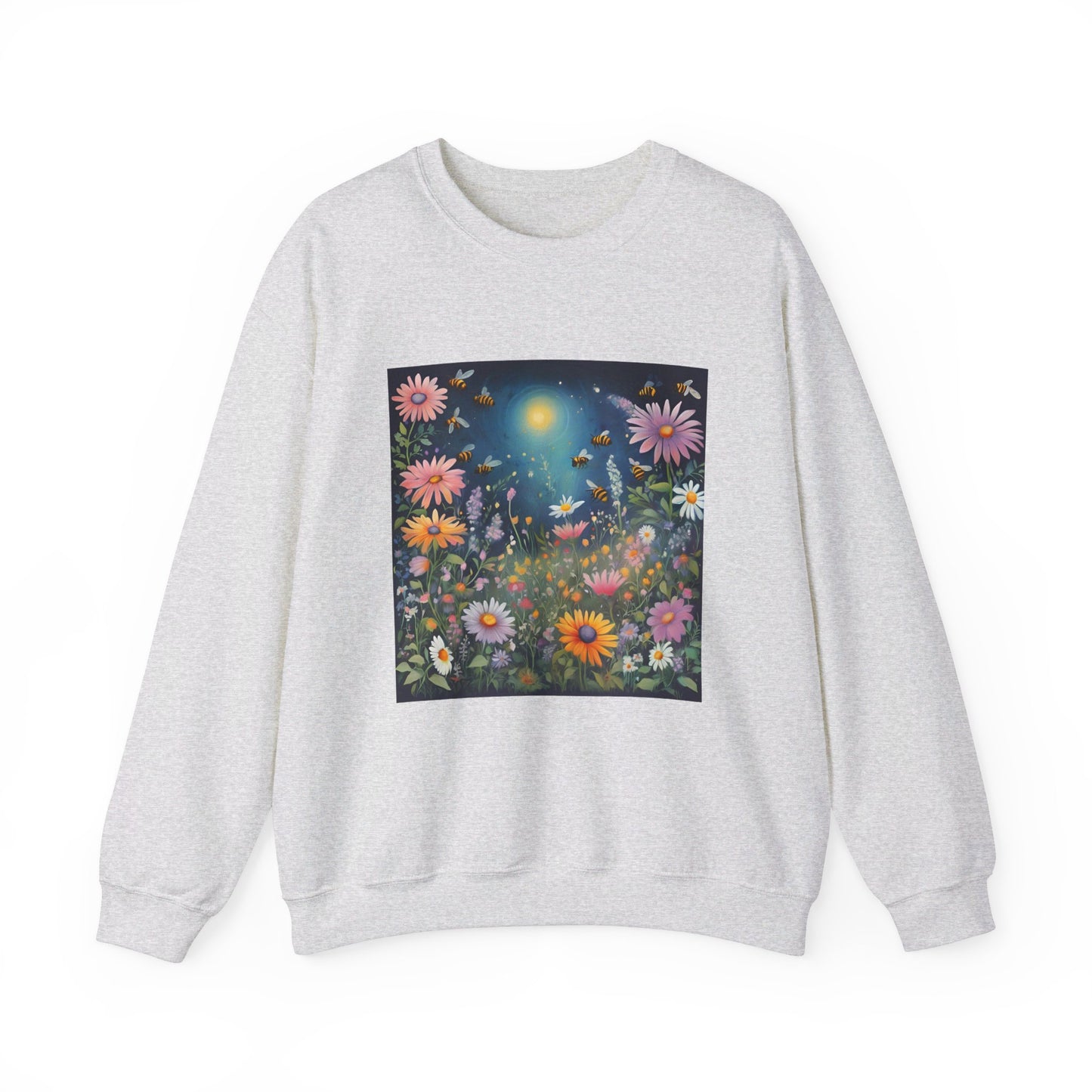 FLOWERS AND BEES | Unisex Heavy Blend™ Crewneck Sweatshirt