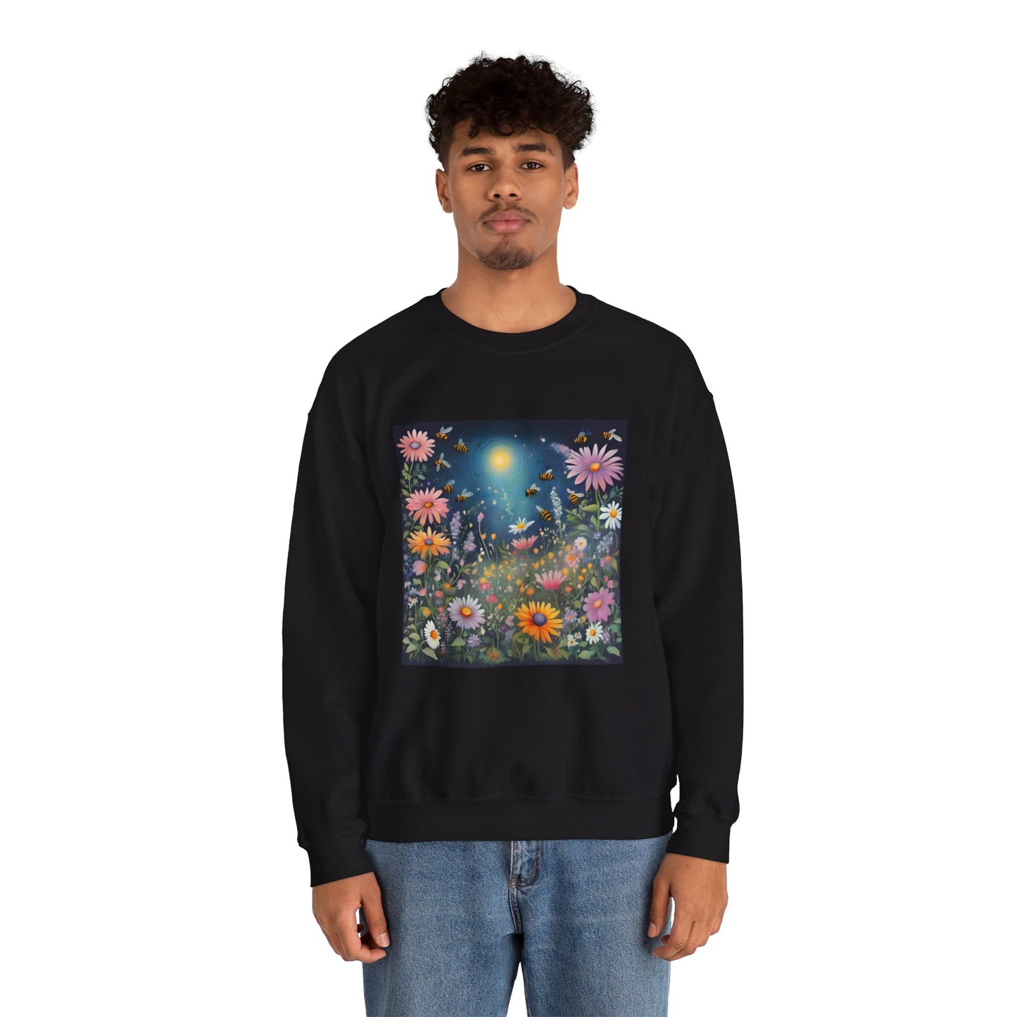 FLOWERS AND BEES | Unisex Heavy Blend™ Crewneck Sweatshirt